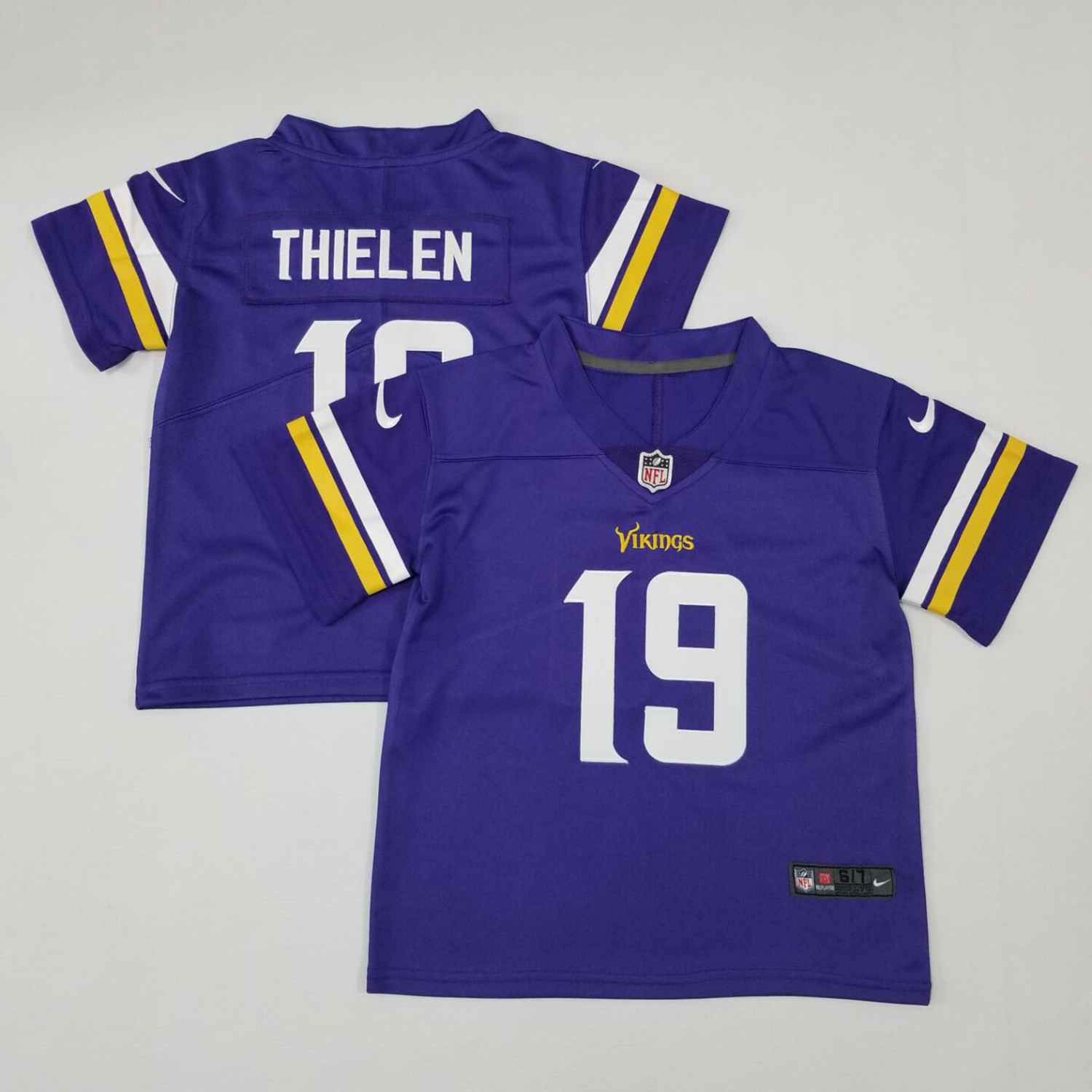 Toddler Nike Vikings #19 Adam Thielen Purple Team Color Stitched NFL Vapor Untouchable Jersey